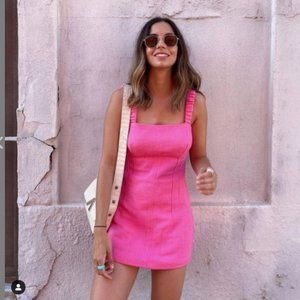 ZAR Linen Blend Faded Pink Mini Dress